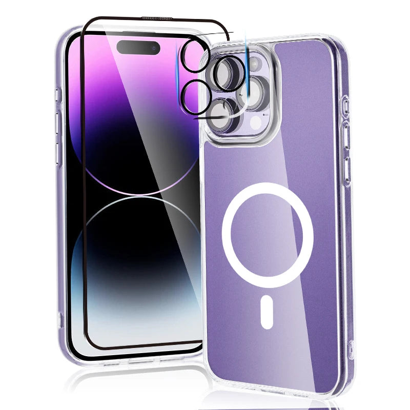 3 Pack Shockproof Protective Mobile Phone Accessory Set Phone Case Tempered Glass Screen Protector Camera Lens Protector Merch Eternally