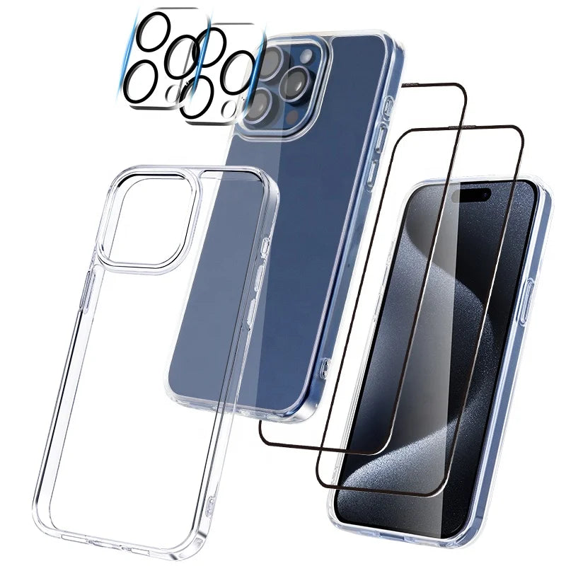 3 Pack Shockproof Protective Mobile Phone Accessory Set Phone Case Tempered Glass Screen Protector Camera Lens Protector Merch Eternally