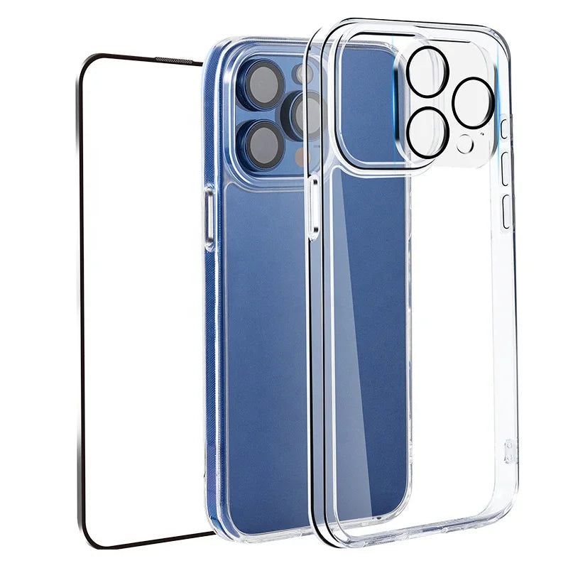 3 Pack Shockproof Protective Mobile Phone Accessory Set Phone Case Tempered Glass Screen Protector Camera Lens Protector Merch Eternally