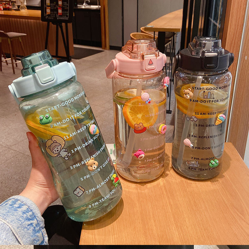 Water Cup, Super Large Capacity, High Appearance, Ton-Ton Barrel, Outdoor Sports Straw Cup, New Scale Cup, High Temperature Resistant Kettle Merch Eternally