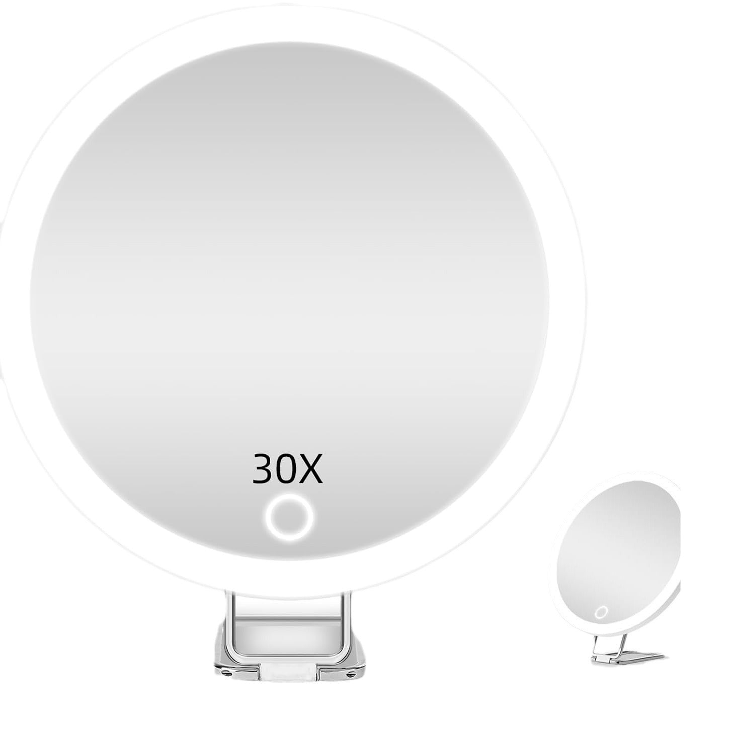New 30 times magnification makeup mirror charging led light with lamp 360 degree bracket with lamp mirror 3 suction cup 10X20X Merch Eternally