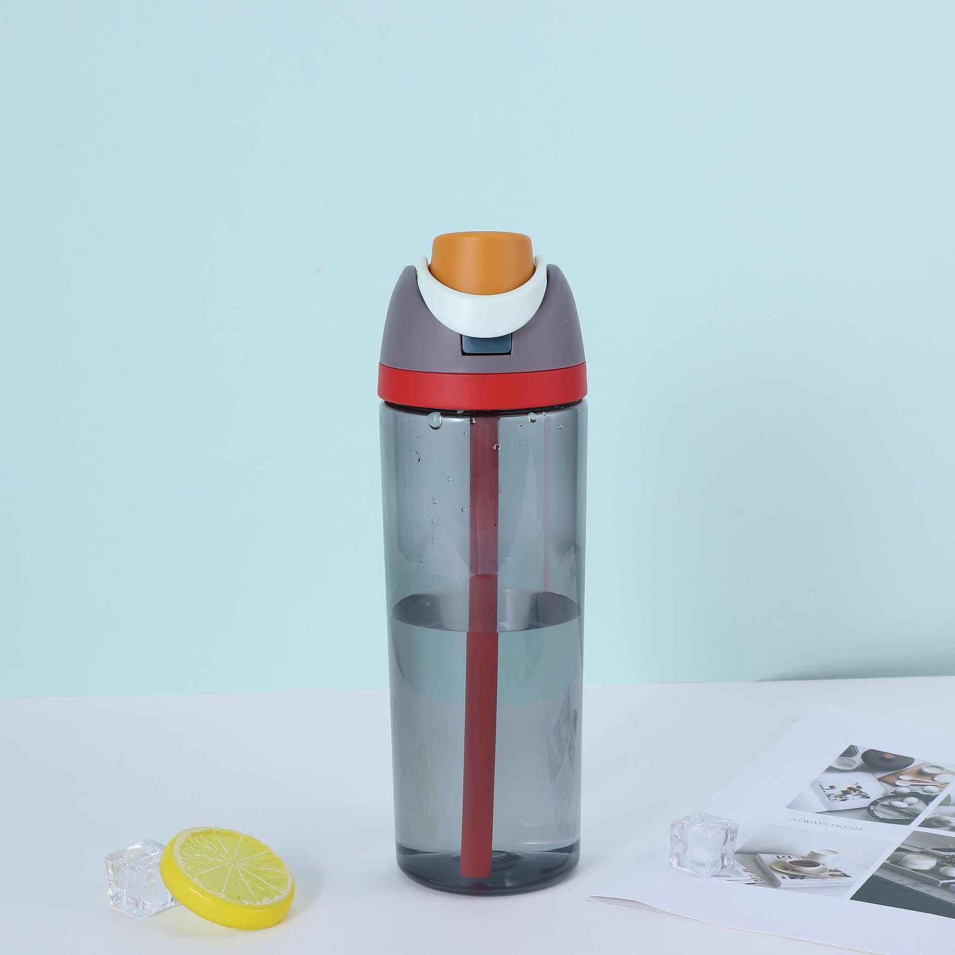 Cute High-Appearance Water Bottle with Straw for Girls, Suitable for Sports and Outdoor Use, Children's Plastic Cup, Gift, Household Water Jug, Leak-Proof and Sealed Merch Eternally