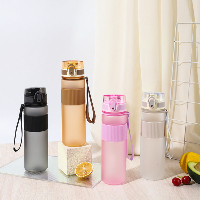 Frosted Handfeel Sports Water Cup Plastic Handheld Cup Men's and Women's Creative Portable Student Kettle with Lid High Color Value Water Cup Merch Eternally