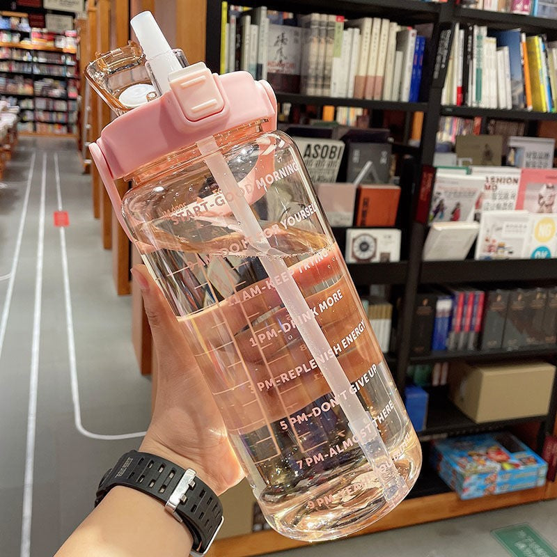 Water Cup, Super Large Capacity, High Appearance, Ton-Ton Barrel, Outdoor Sports Straw Cup, New Scale Cup, High Temperature Resistant Kettle Merch Eternally