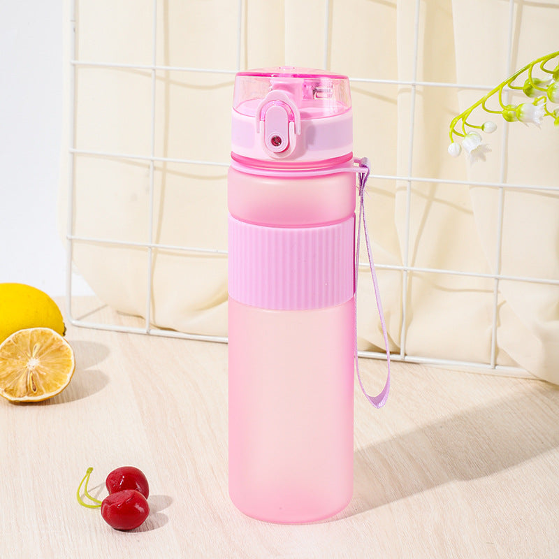Frosted Handfeel Sports Water Cup Plastic Handheld Cup Men's and Women's Creative Portable Student Kettle with Lid High Color Value Water Cup Merch Eternally