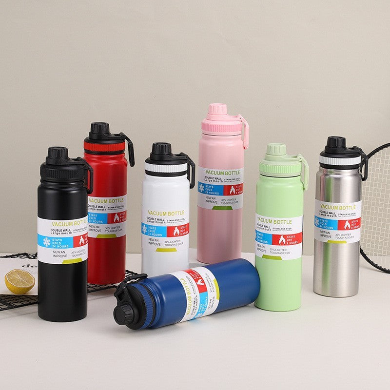 New thermos cup 304 stainless steel double-layer cup portable travel space pot large capacity outdoor sports water bottle Merch Eternally