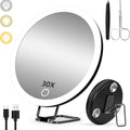 New 30 times magnification makeup mirror charging led light with lamp 360 degree bracket with lamp mirror 3 suction cup 10X20X Merch Eternally