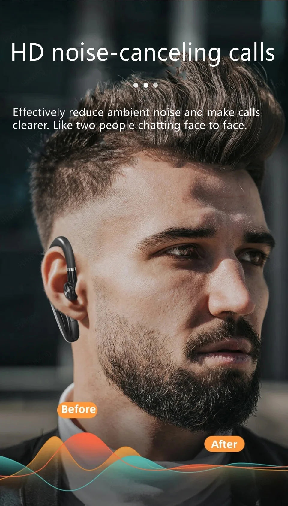 Wireless Bluetooth Headphones With Microphon Earphone ENC Noise Cancelling Handsfree Talking Headset Busines Auriculares Driving Merch Eternally