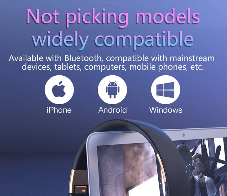 Headphones Bluetooth Wireless Headsets With Mic Music Gaming Sports Earpieces Great Bass Earphones Foldable Support TF SD-Card Merch Eternally