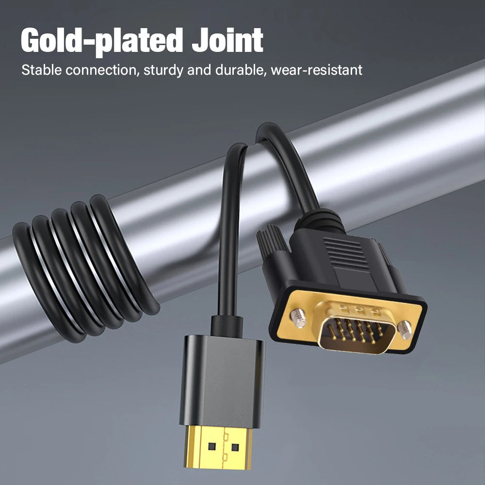 1080P HDMI Input To VGA Output Video Adapter Cable For HDTV PC Laptop Xbox PS5 Monitor Projector Converter 0.5m 1m 1.5m 2m 3m 5m Merch Eternally