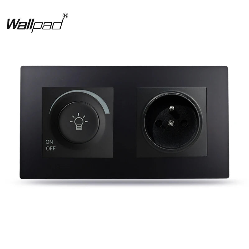 EU Wallpad Incandescent Halogen Light Dimmer Switch Rotary Knob Adjustable Brightness Controller Plastic Frame for LED Bulb Merch Eternally