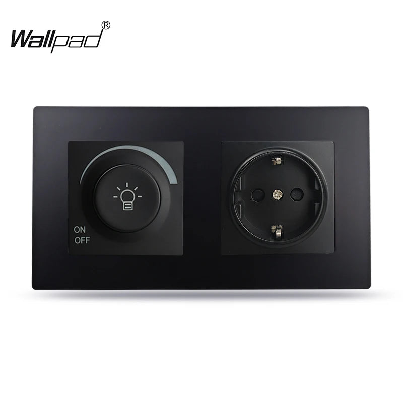 EU Wallpad Incandescent Halogen Light Dimmer Switch Rotary Knob Adjustable Brightness Controller Plastic Frame for LED Bulb Merch Eternally