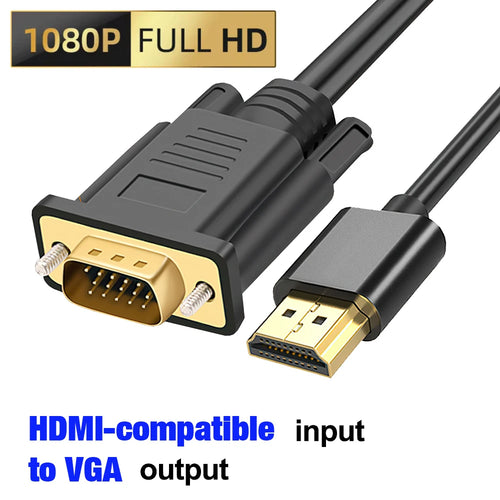 1080P HDMI Input To VGA Output Video Adapter Cable For HDTV PC Laptop Xbox PS5 Monitor Projector Converter 0.5m 1m 1.5m 2m 3m 5m Merch Eternally