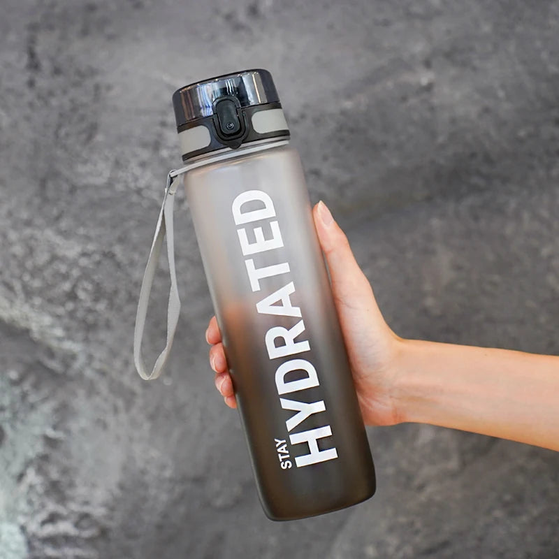 1pc 1000ml Large Capacity Transparent Plastic Water Bottle with Cap and Handle, Multiple Colors Available, Suitable for Outdoor Merch Eternally