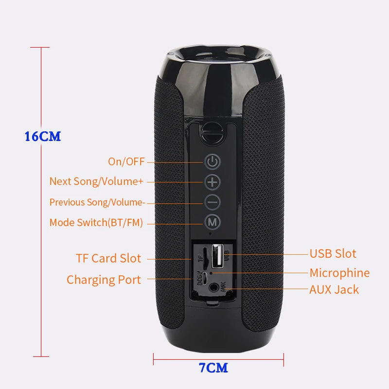 Wireless Portable Bluetooth Speaker Subwoofer Radio FM Music Sound Box Blutooth For Bocina Acoustics Handsfree Hifi Caixa De Som Merch Eternally