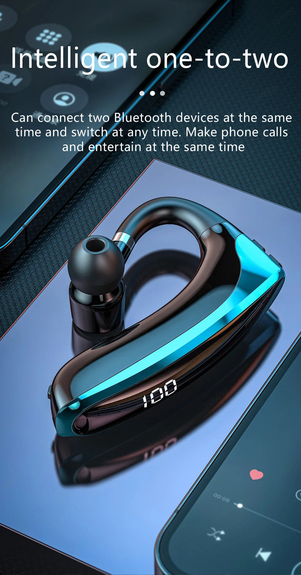 Wireless Bluetooth Headphones With Microphon Earphone ENC Noise Cancelling Handsfree Talking Headset Busines Auriculares Driving Merch Eternally