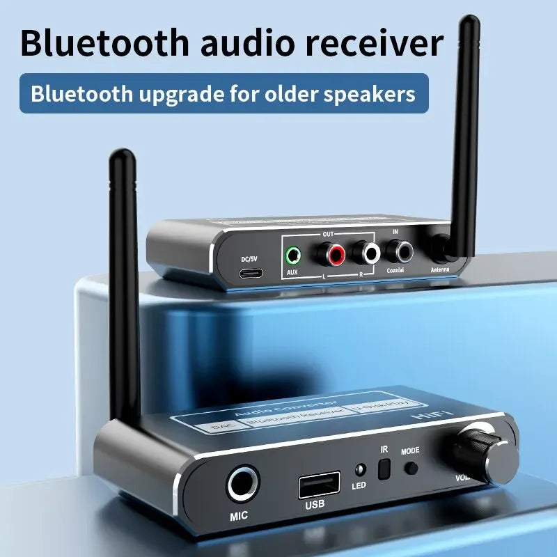 HIFI Bluetooth 5.2 Audio Receiver DAC Coaxial Digital To Analog Converter 3.5mm AUX RCA Mic U-Disk Jack Stereo Wireless Adapter Merch Eternally
