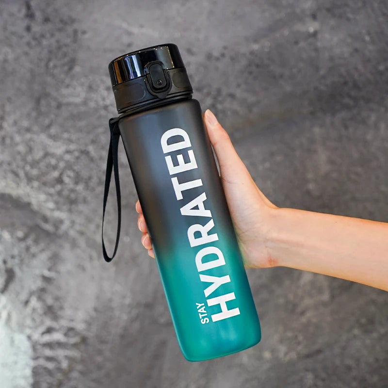 1pc 1000ml Large Capacity Transparent Plastic Water Bottle with Cap and Handle, Multiple Colors Available, Suitable for Outdoor Merch Eternally