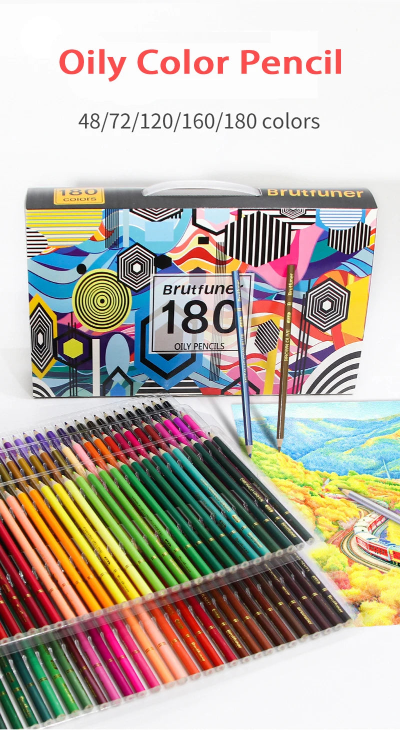 48/72/120/160/180 Colors Pencils Set Watercolor Pencils Professional Oil Wood Soft Pencil For School Drawing Sketch Art Supplies Merch Eternally