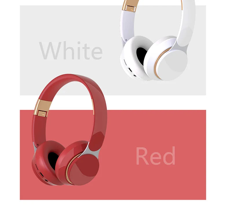 Headphones Bluetooth Wireless Headsets With Mic Music Gaming Sports Earpieces Great Bass Earphones Foldable Support TF SD-Card Merch Eternally