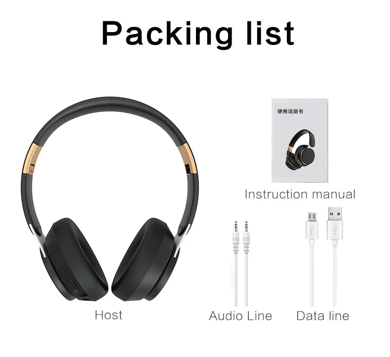 Headphones Bluetooth Wireless Headsets With Mic Music Gaming Sports Earpieces Great Bass Earphones Foldable Support TF SD-Card Merch Eternally