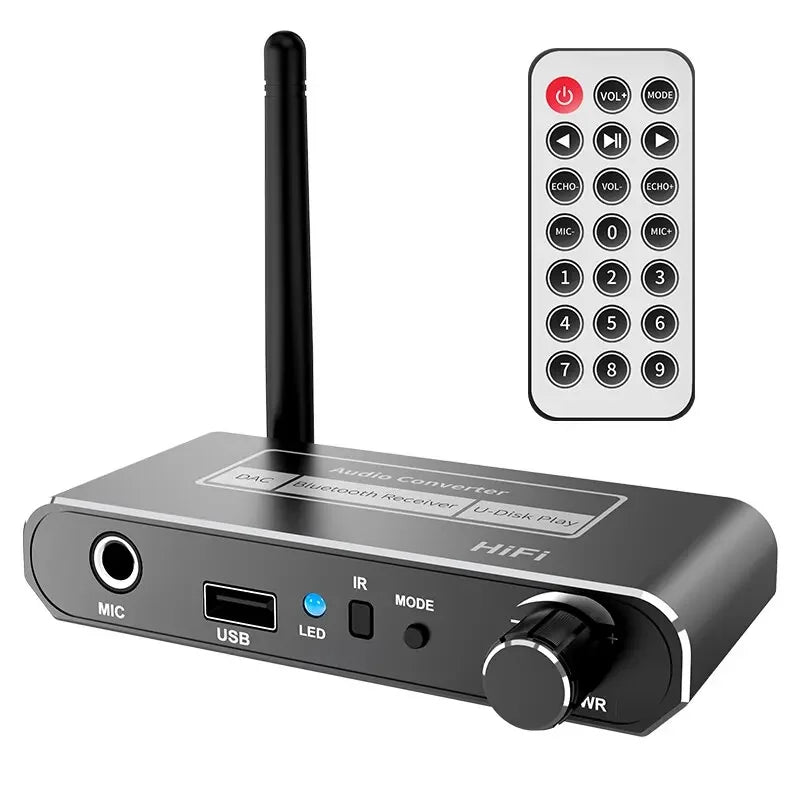 HIFI Bluetooth 5.2 Audio Receiver DAC Coaxial Digital To Analog Converter 3.5mm AUX RCA Mic U-Disk Jack Stereo Wireless Adapter Merch Eternally