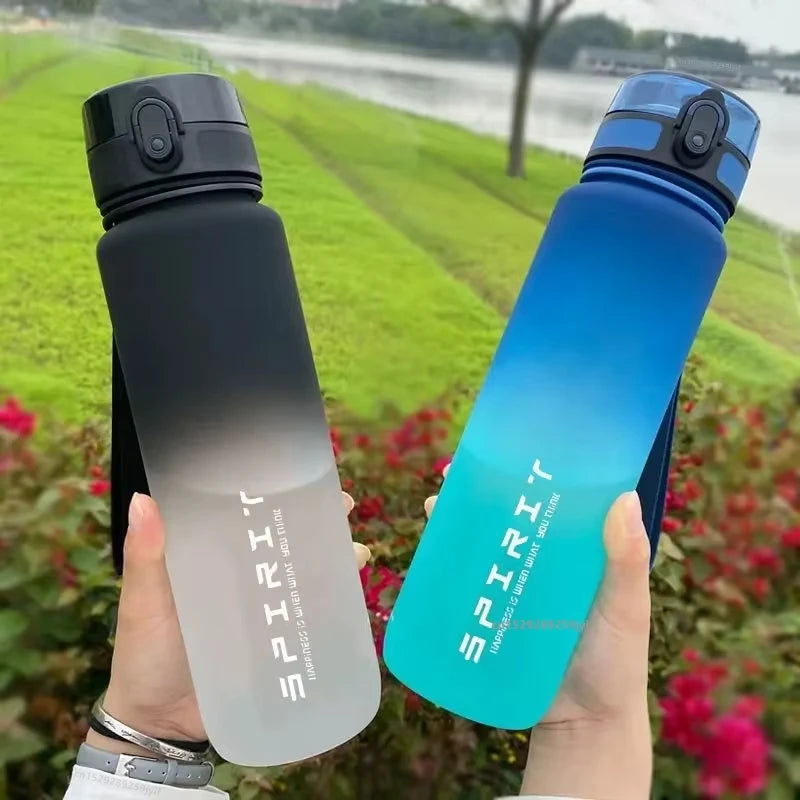 1 Liter Large Capacity Sports Water Bottle Leak Proof Colorful Plastic Cup Drinking Outdoor Travel Portable Gym Fitness Jugs Merch Eternally