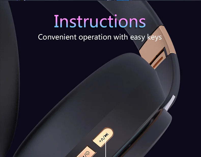 Headphones Bluetooth Wireless Headsets With Mic Music Gaming Sports Earpieces Great Bass Earphones Foldable Support TF SD-Card Merch Eternally