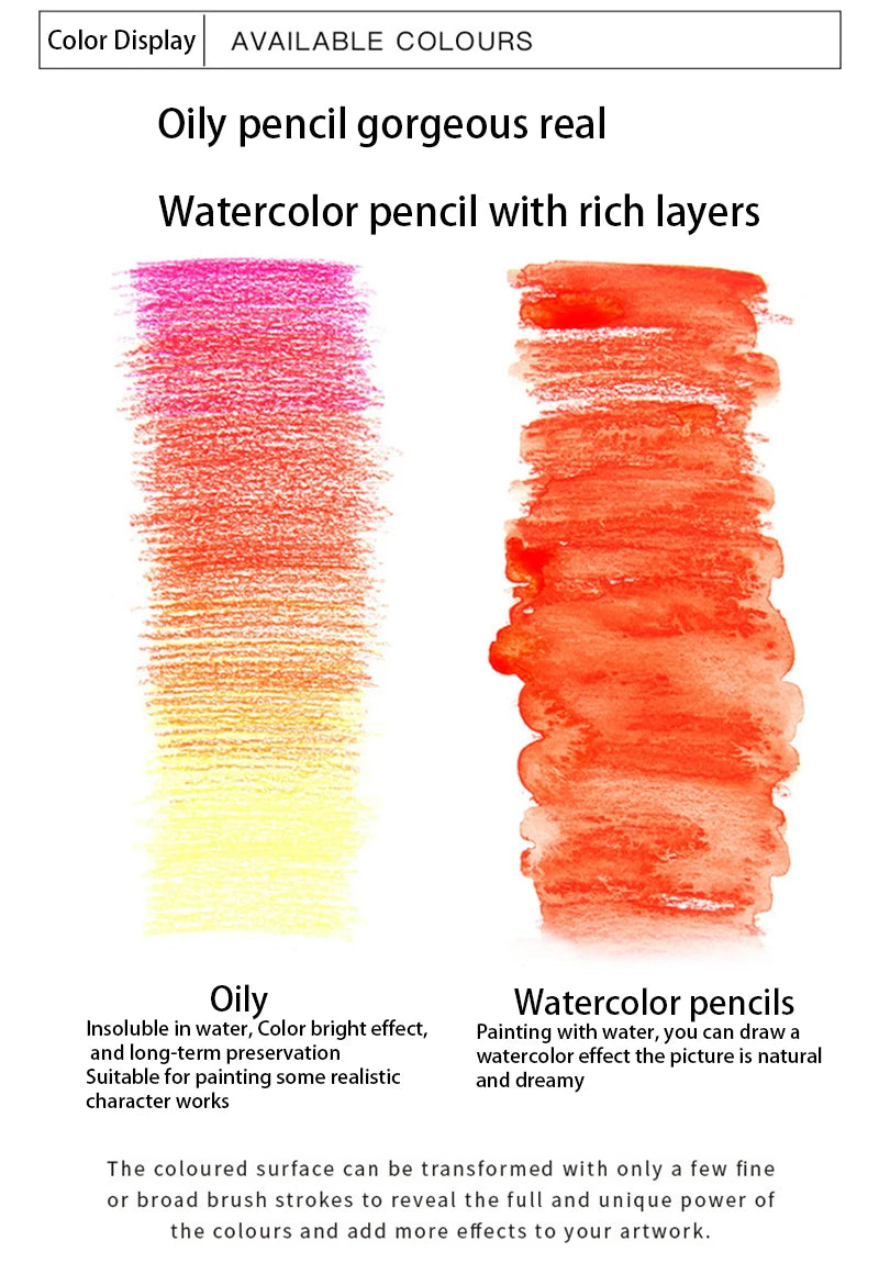 48/72/120/160/180 Colors Pencils Set Watercolor Pencils Professional Oil Wood Soft Pencil For School Drawing Sketch Art Supplies Merch Eternally