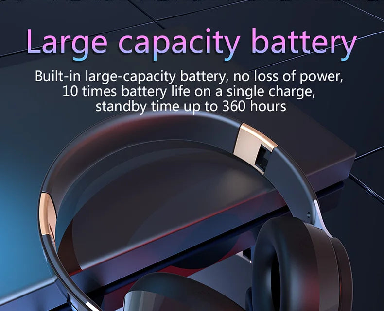 Headphones Bluetooth Wireless Headsets With Mic Music Gaming Sports Earpieces Great Bass Earphones Foldable Support TF SD-Card Merch Eternally