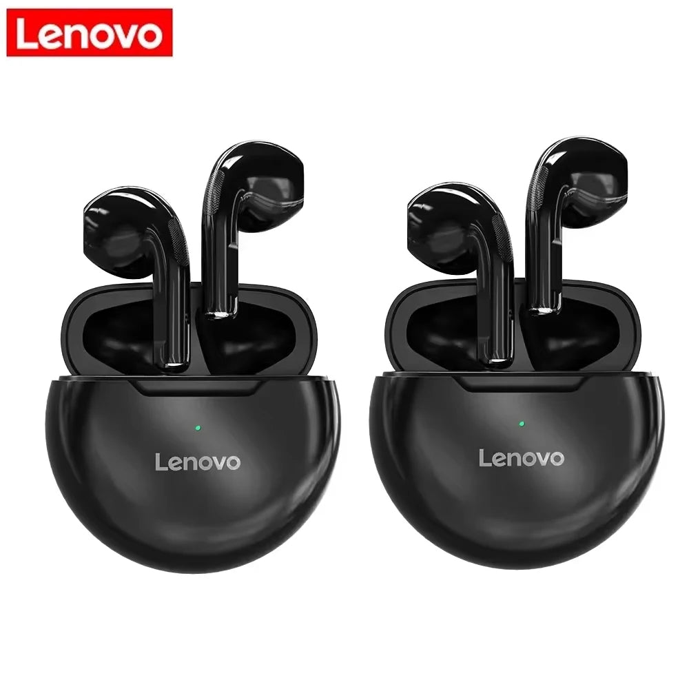Lenovo HT38 TWS Sport Earphones, Mini Wireless Bluetooth Headset, HiFi Stereo Bass Fast Charging Case Sweatproof Running Earbuds Merch Eternally