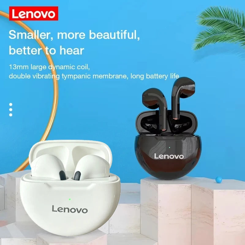 Lenovo HT38 TWS Sport Earphones, Mini Wireless Bluetooth Headset, HiFi Stereo Bass Fast Charging Case Sweatproof Running Earbuds Merch Eternally