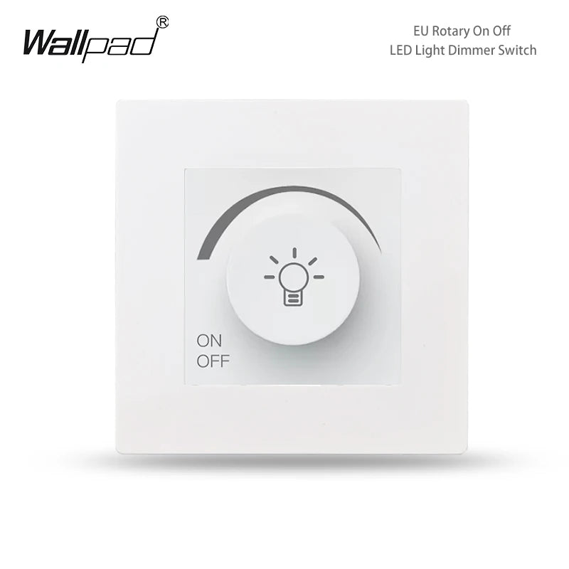 EU Wallpad Incandescent Halogen Light Dimmer Switch Rotary Knob Adjustable Brightness Controller Plastic Frame for LED Bulb Merch Eternally