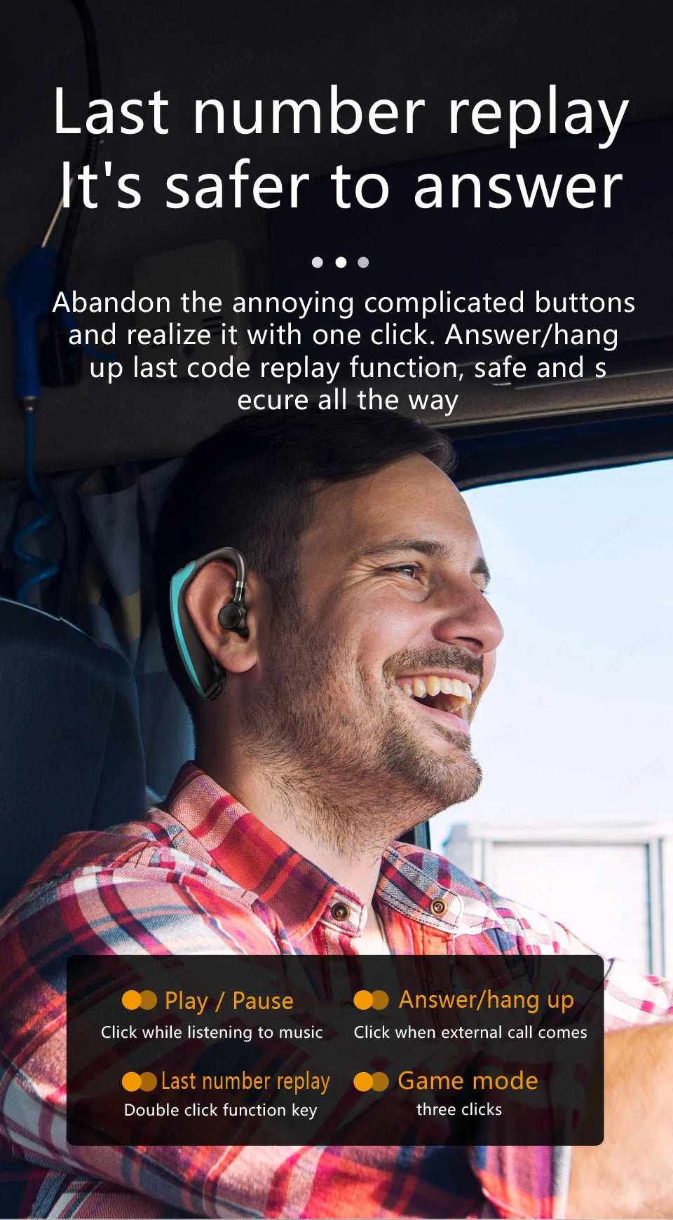 Wireless Bluetooth Headphones With Microphon Earphone ENC Noise Cancelling Handsfree Talking Headset Busines Auriculares Driving Merch Eternally