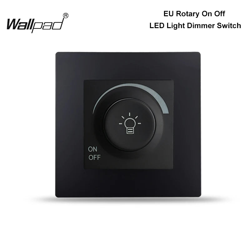 EU Wallpad Incandescent Halogen Light Dimmer Switch Rotary Knob Adjustable Brightness Controller Plastic Frame for LED Bulb Merch Eternally