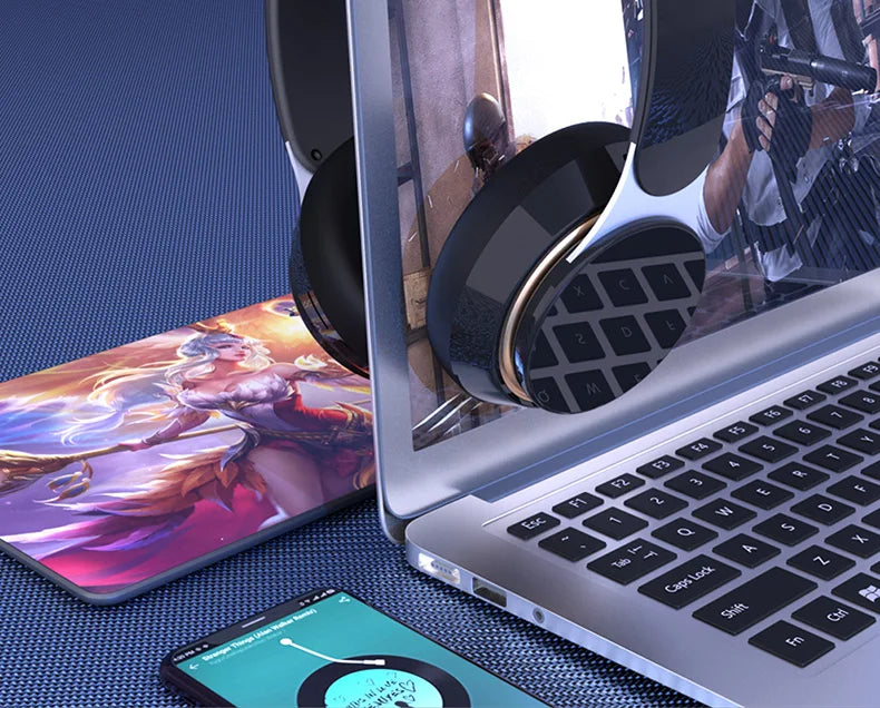 Headphones Bluetooth Wireless Headsets With Mic Music Gaming Sports Earpieces Great Bass Earphones Foldable Support TF SD-Card Merch Eternally