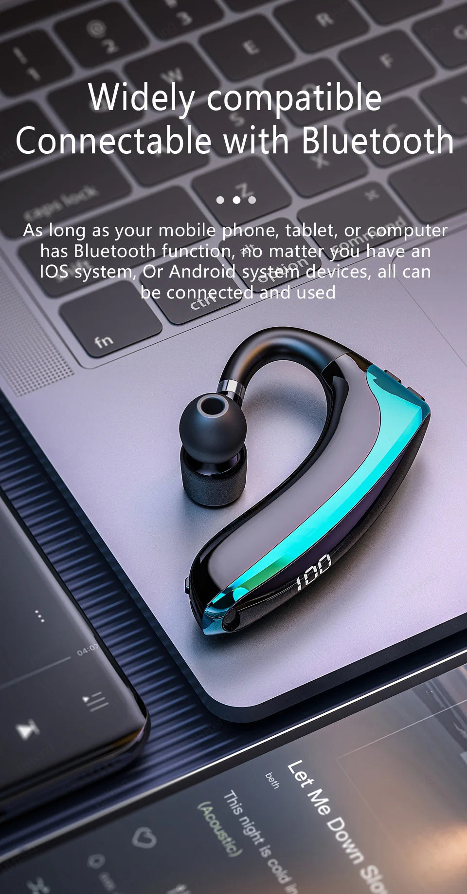 Wireless Bluetooth Headphones With Microphon Earphone ENC Noise Cancelling Handsfree Talking Headset Busines Auriculares Driving Merch Eternally