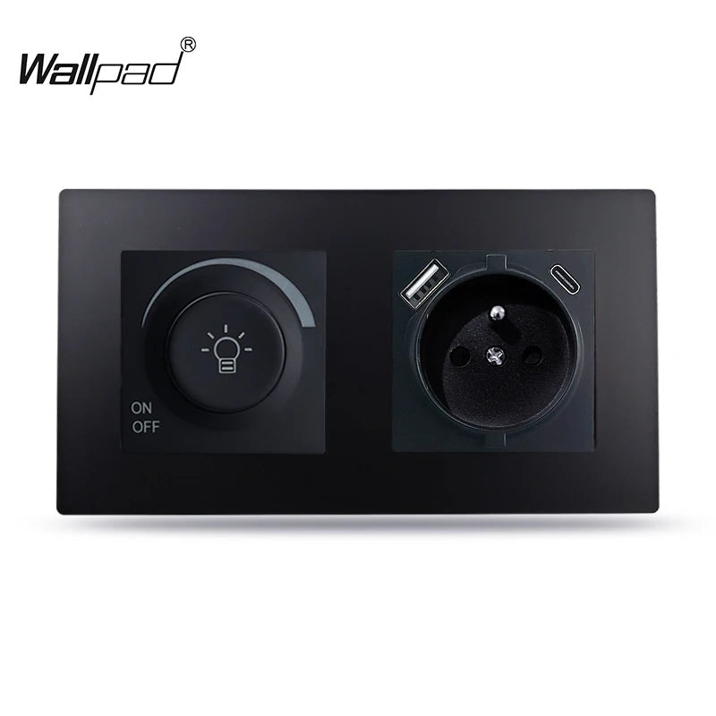 EU Wallpad Incandescent Halogen Light Dimmer Switch Rotary Knob Adjustable Brightness Controller Plastic Frame for LED Bulb Merch Eternally