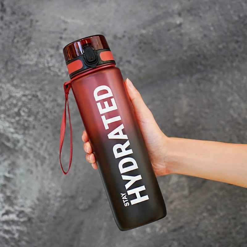 1pc 1000ml Large Capacity Transparent Plastic Water Bottle with Cap and Handle, Multiple Colors Available, Suitable for Outdoor Merch Eternally