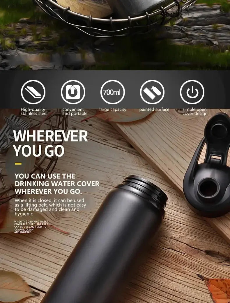 Metal Portable Water Bottle Leakproof Reusable Outdoor Sports Cup for Cycling Hiking Gym Halloween Gift Christmas Gift Travel Merch Eternally