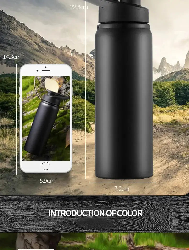 Metal Portable Water Bottle Leakproof Reusable Outdoor Sports Cup for Cycling Hiking Gym Halloween Gift Christmas Gift Travel Merch Eternally