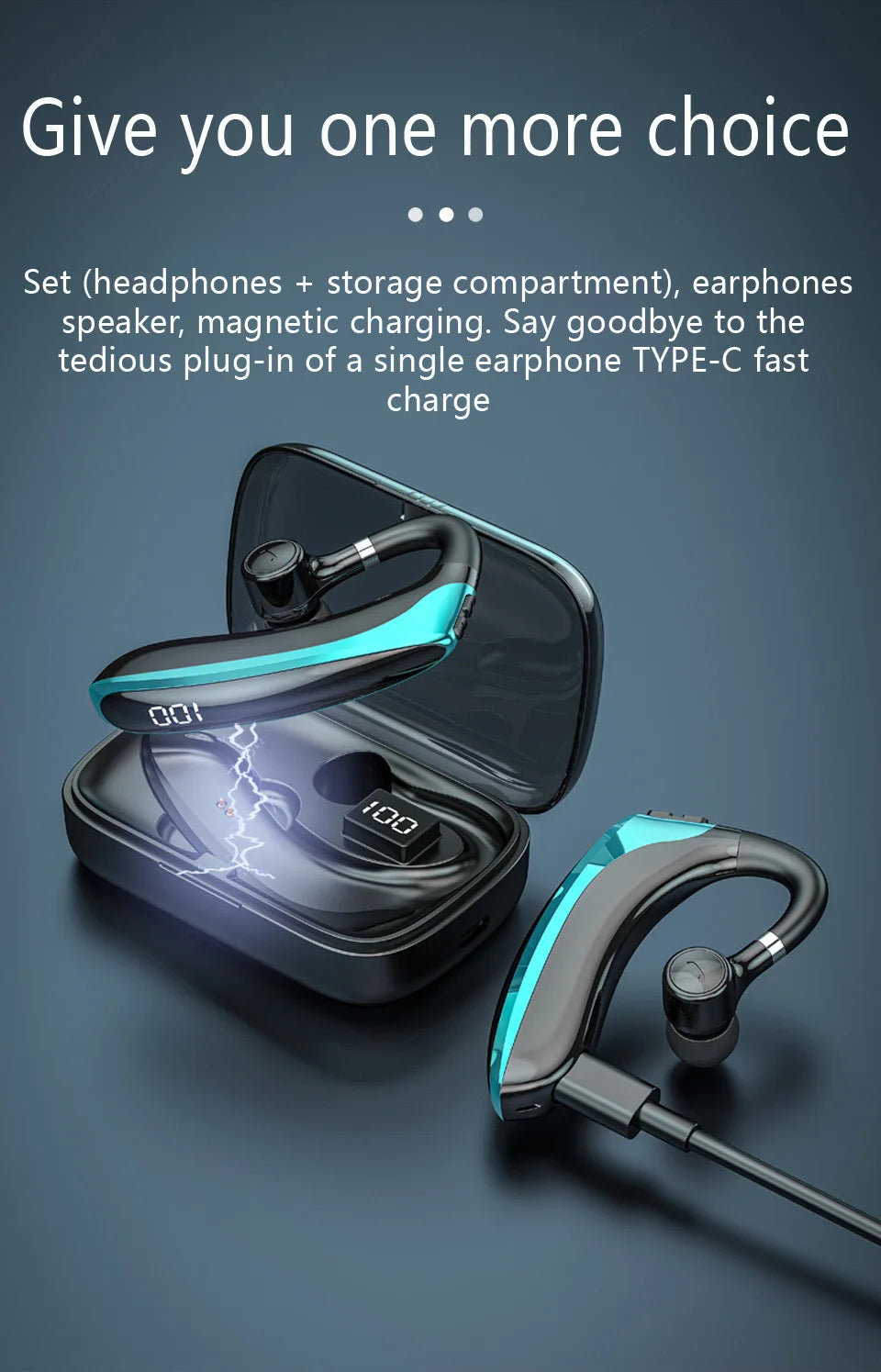 Wireless Bluetooth Headphones With Microphon Earphone ENC Noise Cancelling Handsfree Talking Headset Busines Auriculares Driving Merch Eternally