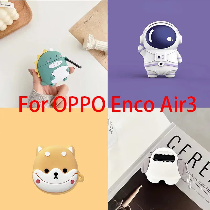 Earphone Case For OPPO Enco Air3 3D Cute Cartoon Soft Silicone Wireless Bluetooth Headphone Protective Cover For OPPO Air3 TWS Merch Eternally