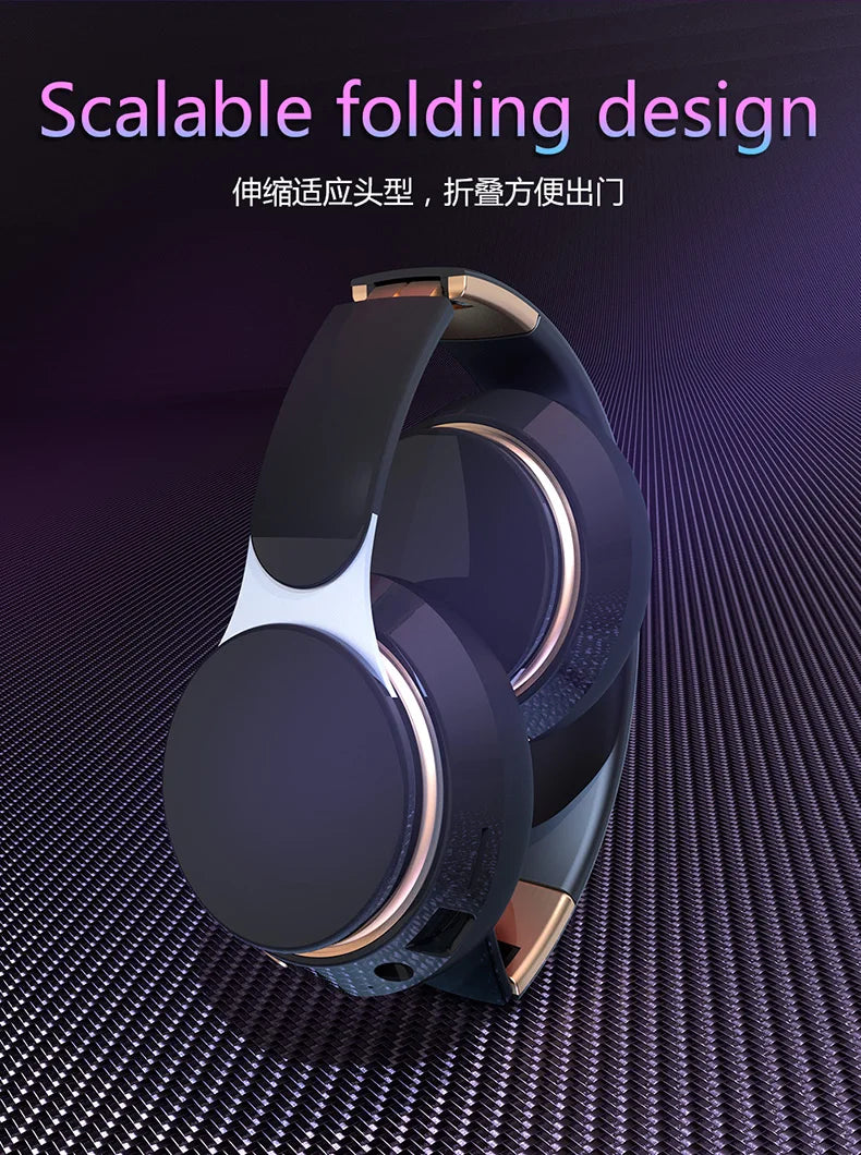 Headphones Bluetooth Wireless Headsets With Mic Music Gaming Sports Earpieces Great Bass Earphones Foldable Support TF SD-Card Merch Eternally