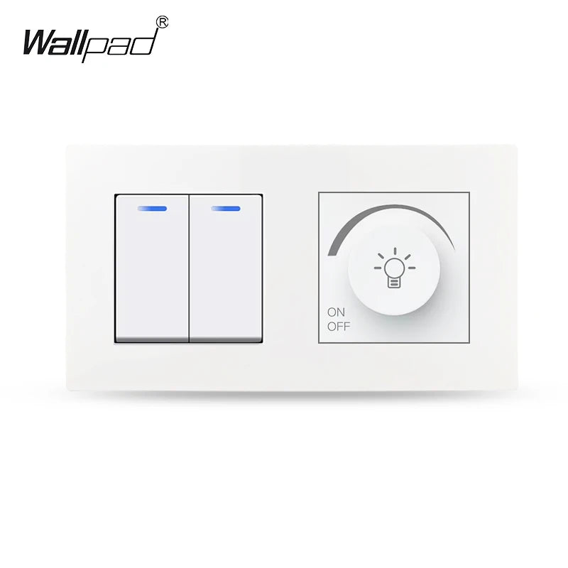 EU Wallpad Incandescent Halogen Light Dimmer Switch Rotary Knob Adjustable Brightness Controller Plastic Frame for LED Bulb Merch Eternally