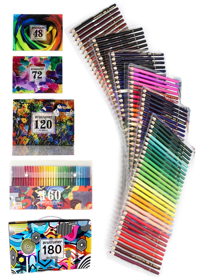 48/72/120/160/180 Colors Pencils Set Watercolor Pencils Professional Oil Wood Soft Pencil For School Drawing Sketch Art Supplies Merch Eternally