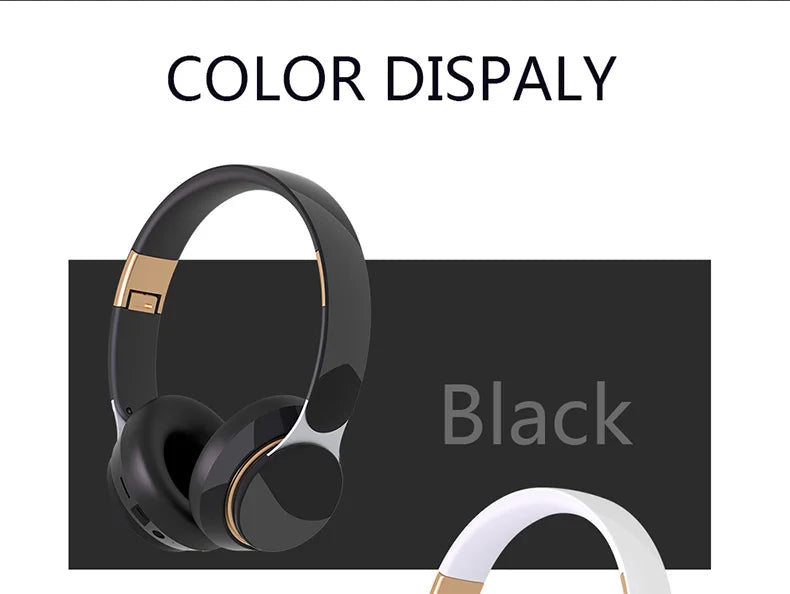 Headphones Bluetooth Wireless Headsets With Mic Music Gaming Sports Earpieces Great Bass Earphones Foldable Support TF SD-Card Merch Eternally