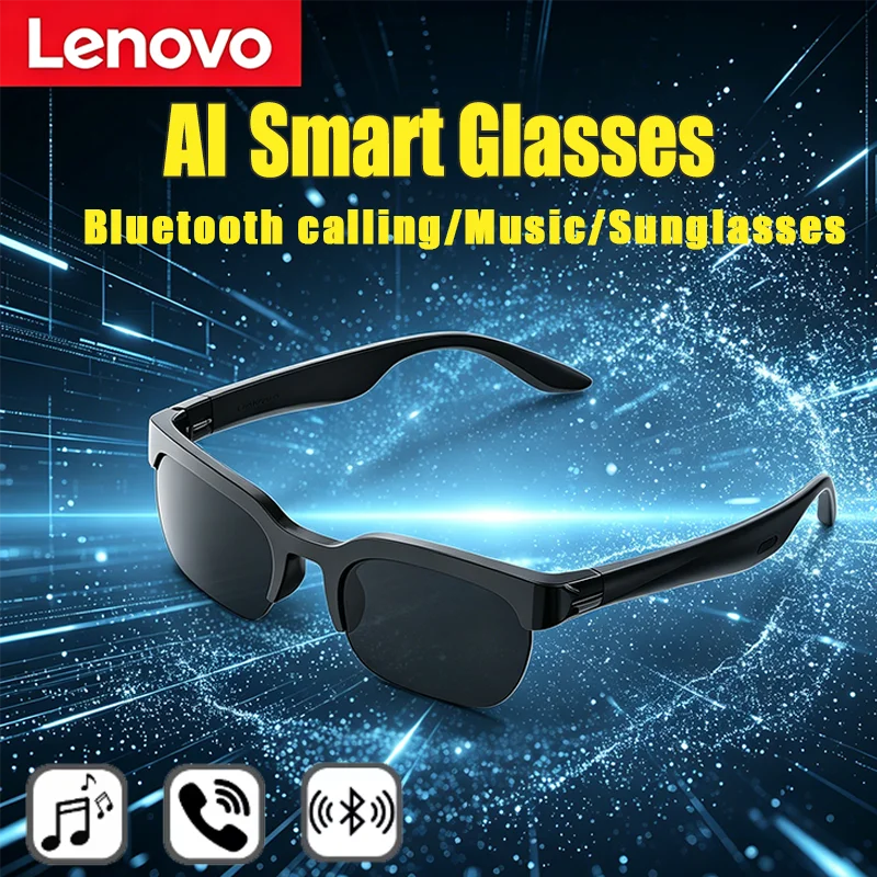 Lenovo 2026 New Smart Glasses AI Translation Bluetooth Conversation Recording Listening To Music Smart Sunglasses for Men Women Merch Eternally