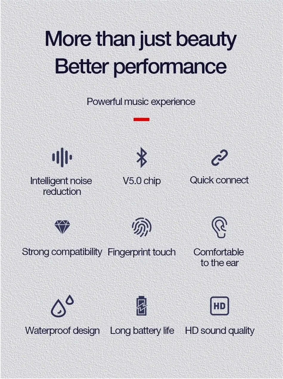 Lenovo HT38 TWS Sport Earphones, Mini Wireless Bluetooth Headset, HiFi Stereo Bass Fast Charging Case Sweatproof Running Earbuds Merch Eternally