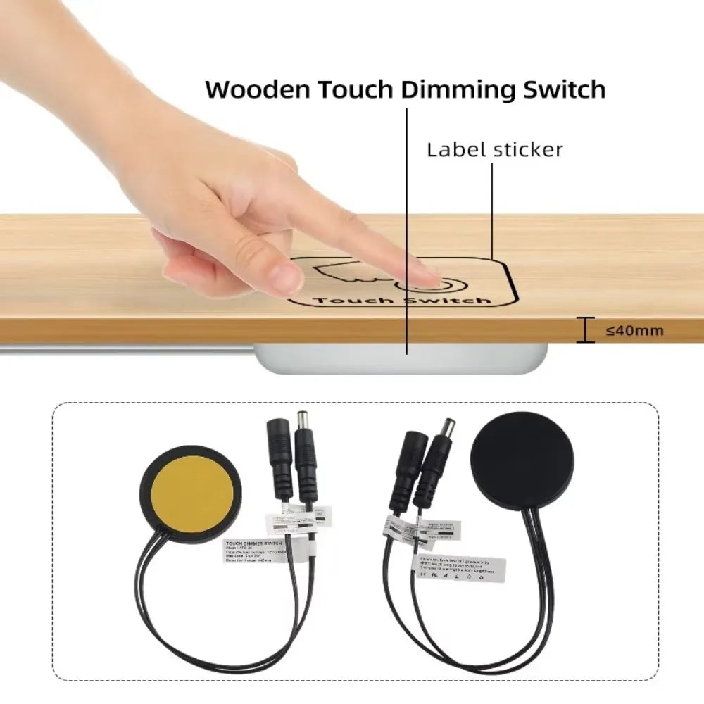Durable DC12V 24V Smart Sensor Penetrable 5A 60W Touch Switch Wood Board LED Light Switch for Cabinet LED Light Merch Eternally